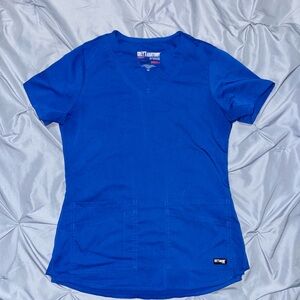 Grey's Anatomy Blue Fitted Short Sleeve Top